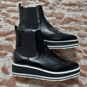 Silent D Black Ankle Boots with Platform Sole